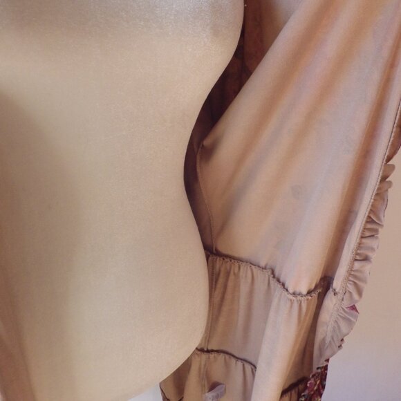 EASEL Stretch Velveteen Duster/ Cardigan/ Floral/ Ruffles - Picture 5 of 7